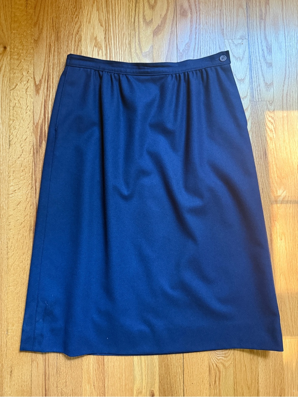 Vintage Pendleton Navy Wool Midi Skirt